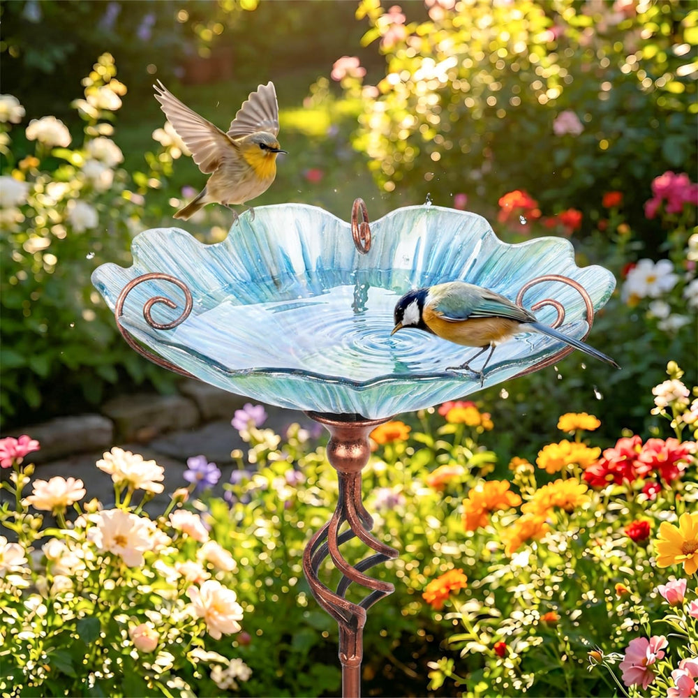 Assembly parts for MUMTOP Glass Birdbath