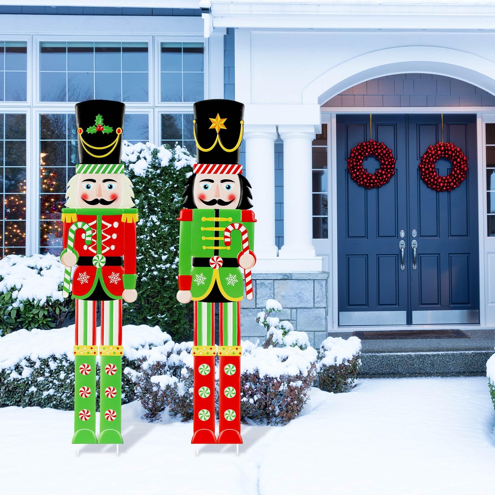 Assembly process of Gisafai Nutcracker yard sign