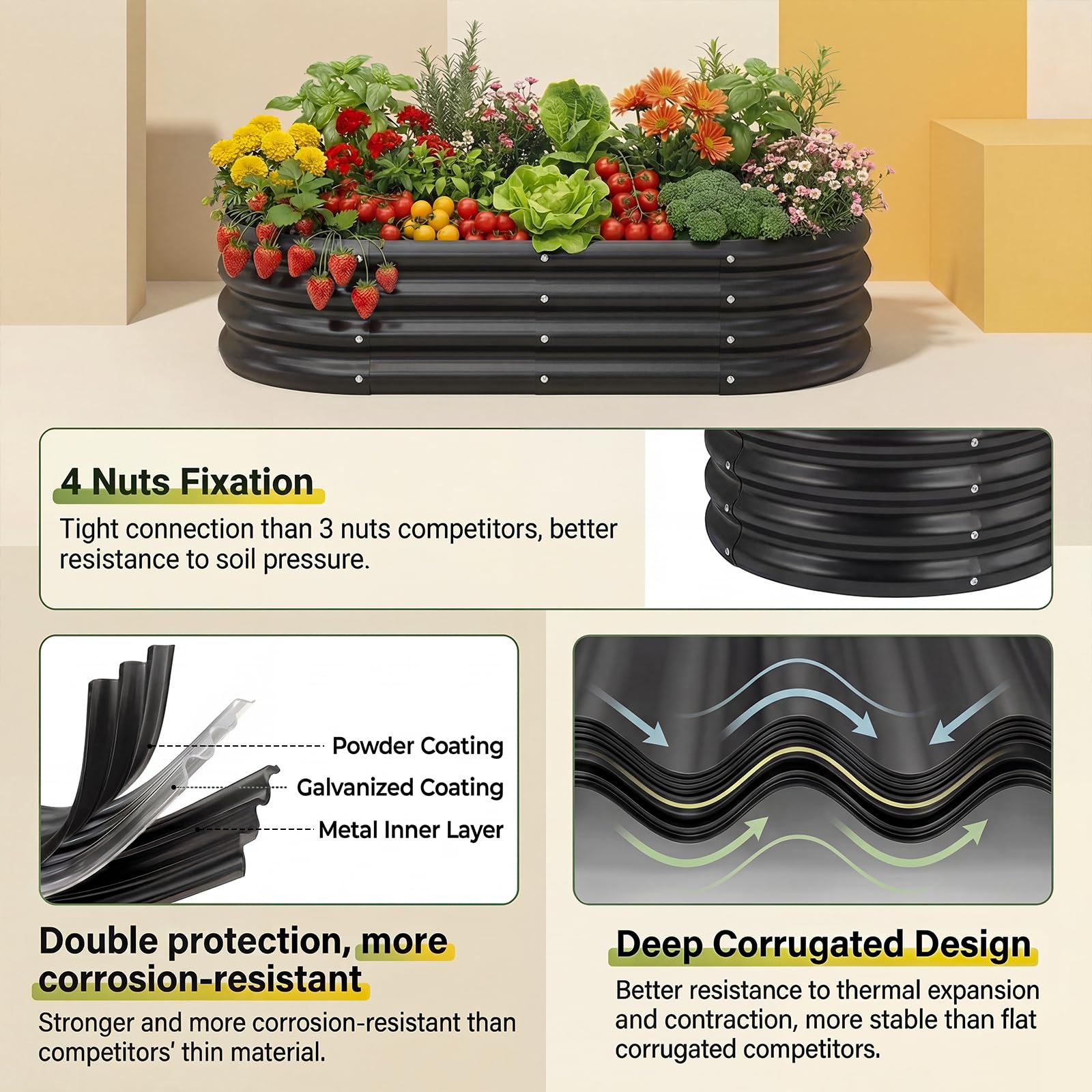 Assembly process of Land Guard galvanized raised garden bed
