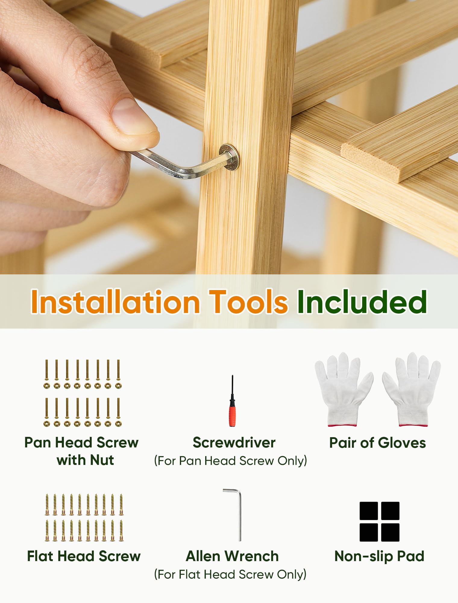 Assembly process of ROSSNY 6 Tier Plant Stand