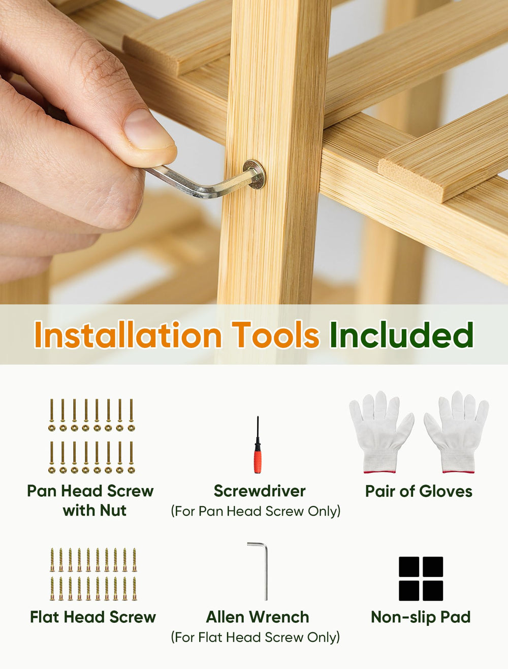 Assembly process of ROSSNY 6 Tier Plant Stand