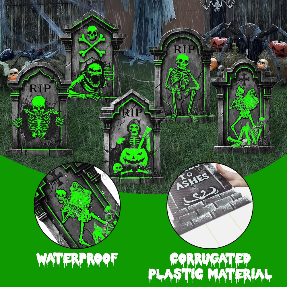 Assembly process of Toteao Halloween tombstones with stakes