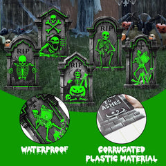 Assembly process of Toteao Halloween tombstones with stakes
