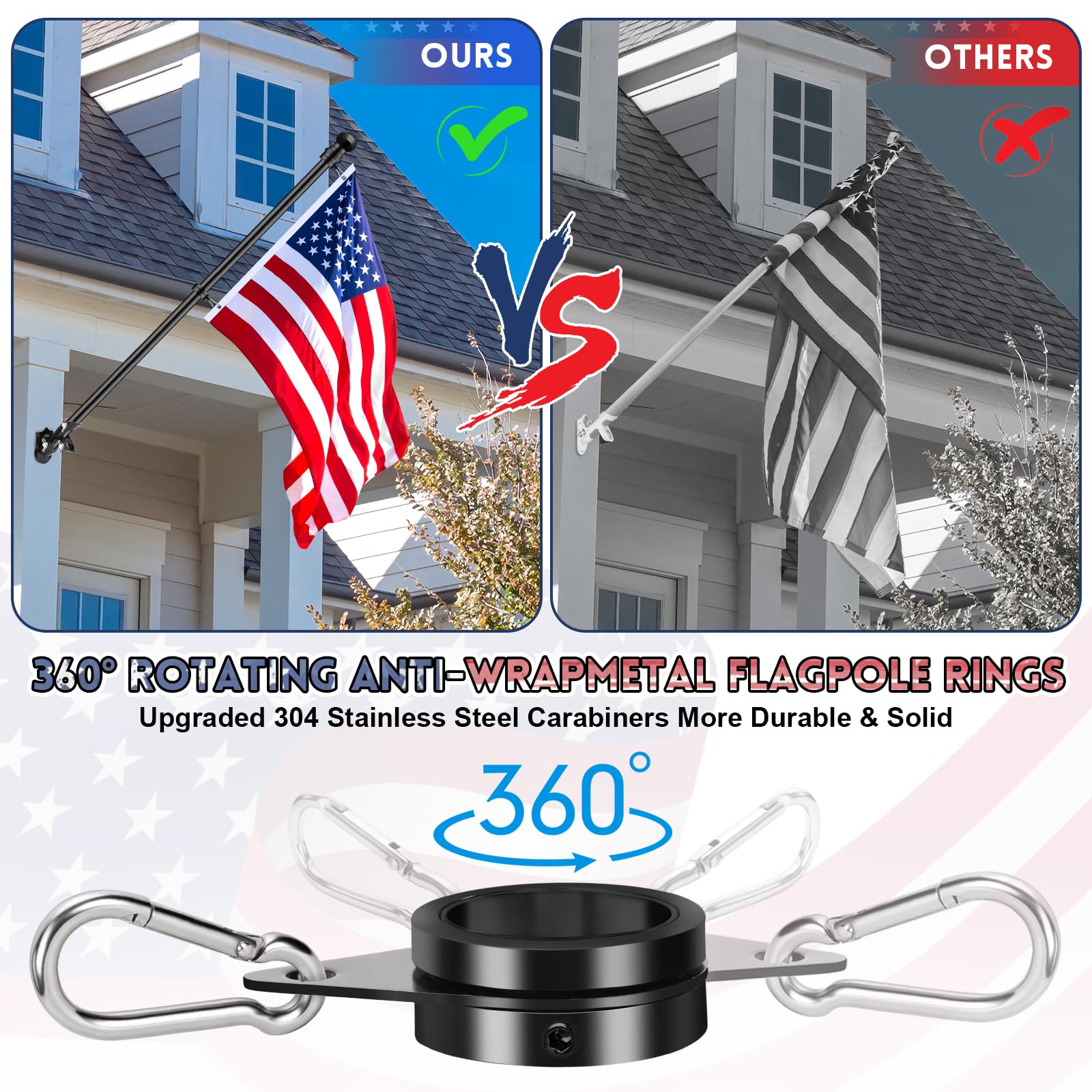 Assembly view of the REERON flag pole kit