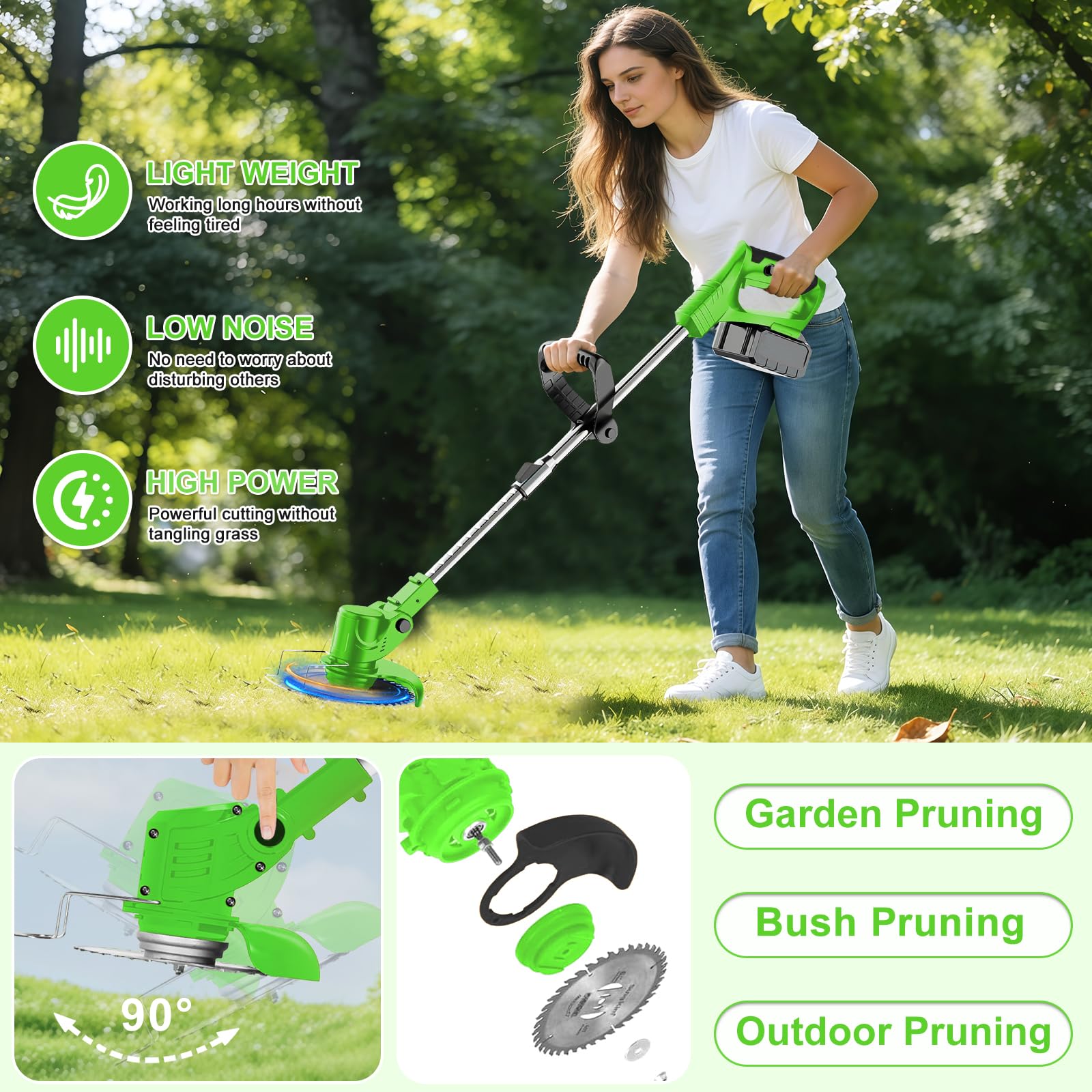 Assorted blades included with LMZTCYA weed wacker