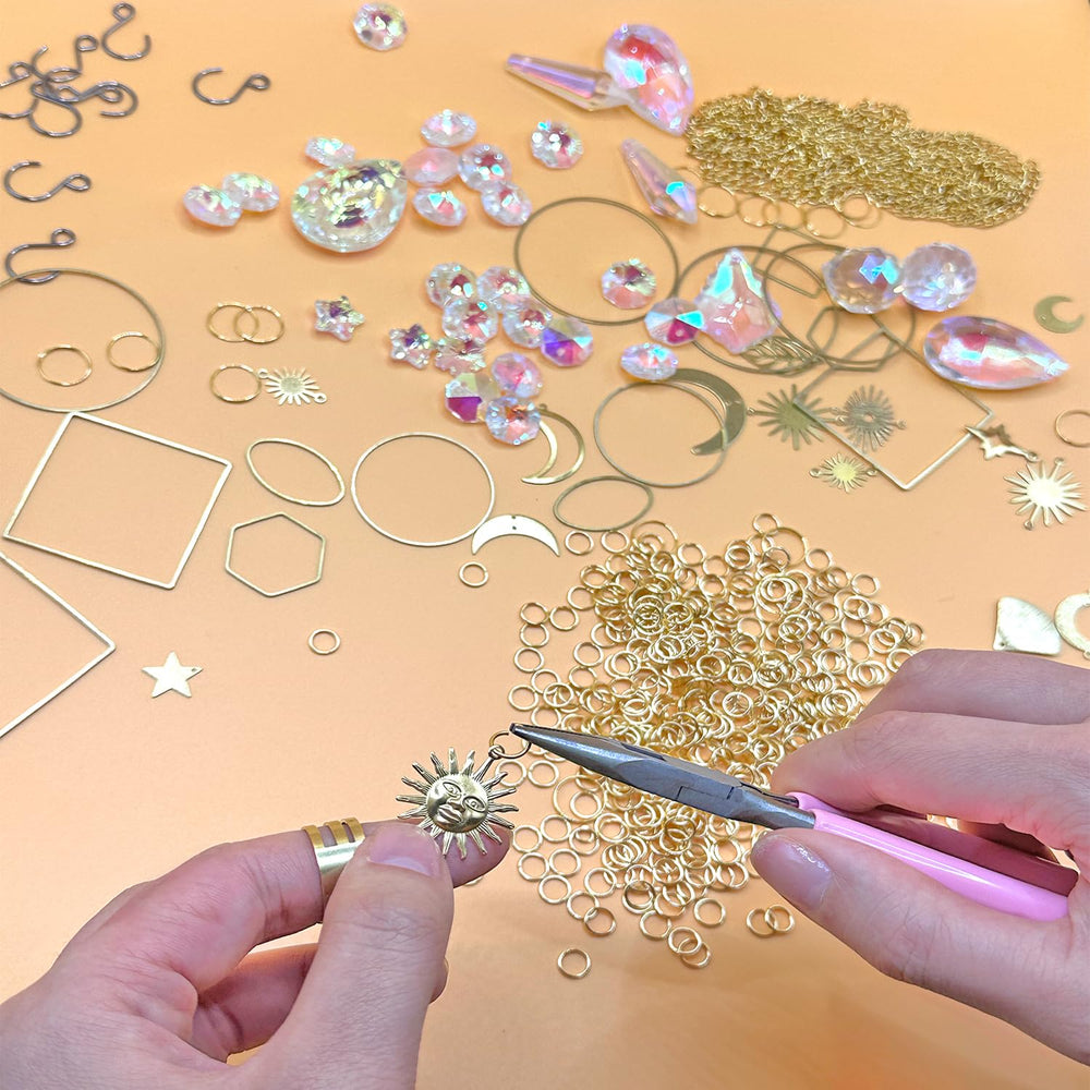 Assorted crystal beads in different sizes for DIY suncatchers