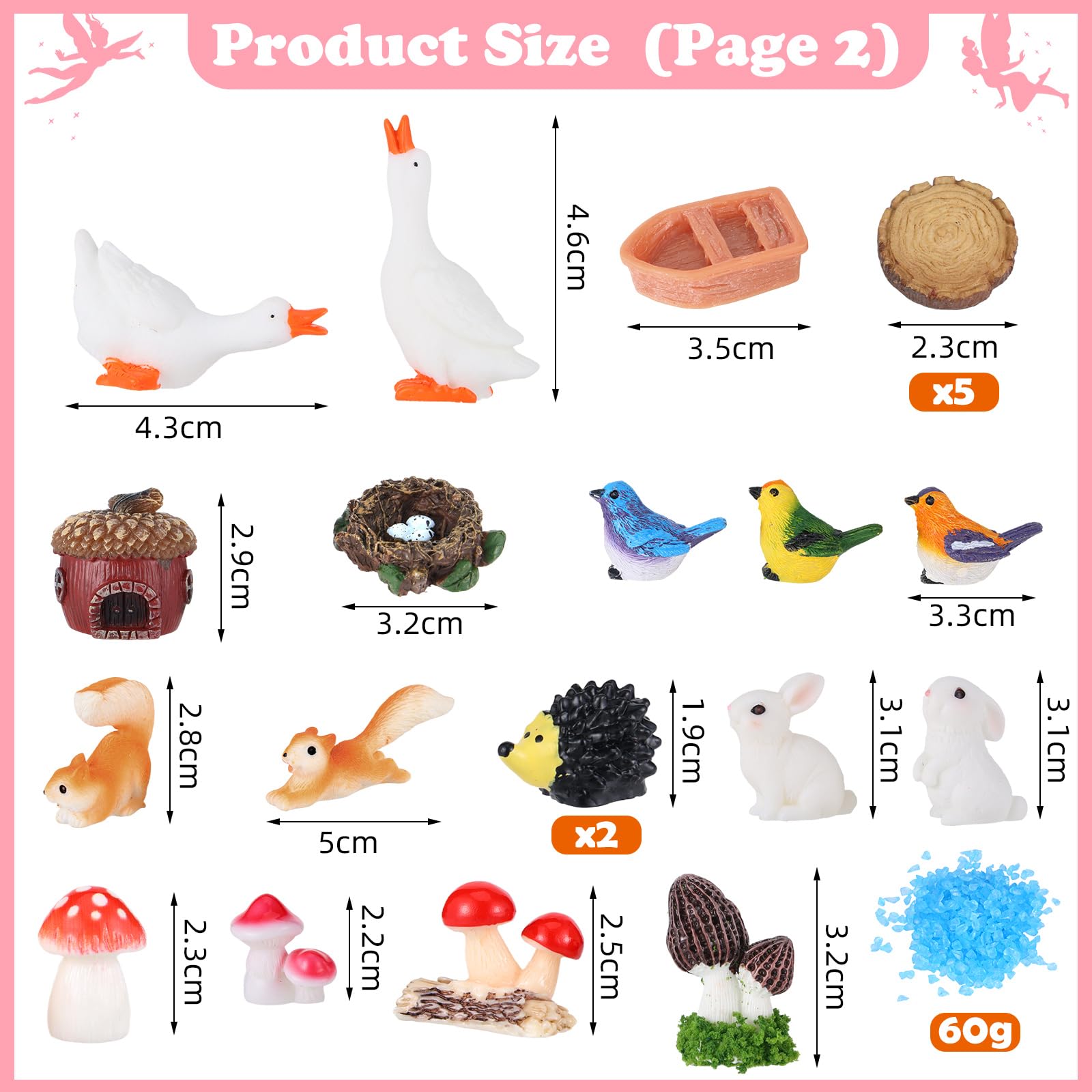 Assorted mushrooms and furniture for miniature garden