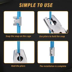 Assorted NAOEDEAH wire cage clips, 0.43 x 0.39 inches