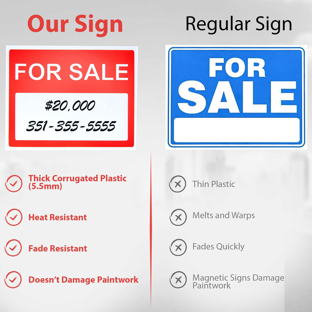ASSURED SIGNS For Sale Sign Car displayed in a driveway