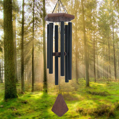ASTARIN 30 inch black aluminum wind chime front view
