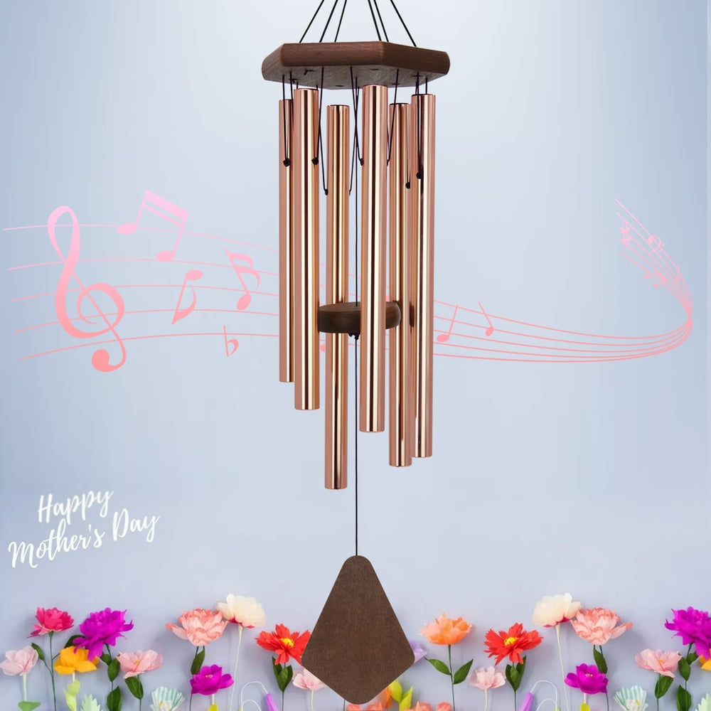 ASTARIN 30 inch rose gold wind chime front view