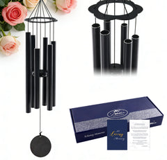 ASTARIN 36 Inch Memorial Wind Chimes in black with premium gift box