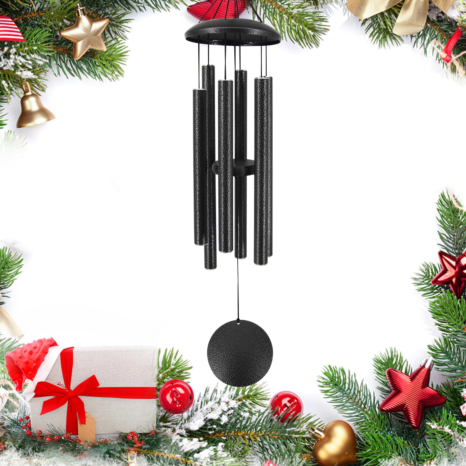 ASTARIN 36” Sympathy Wind Chimes front view with six aluminum tubes