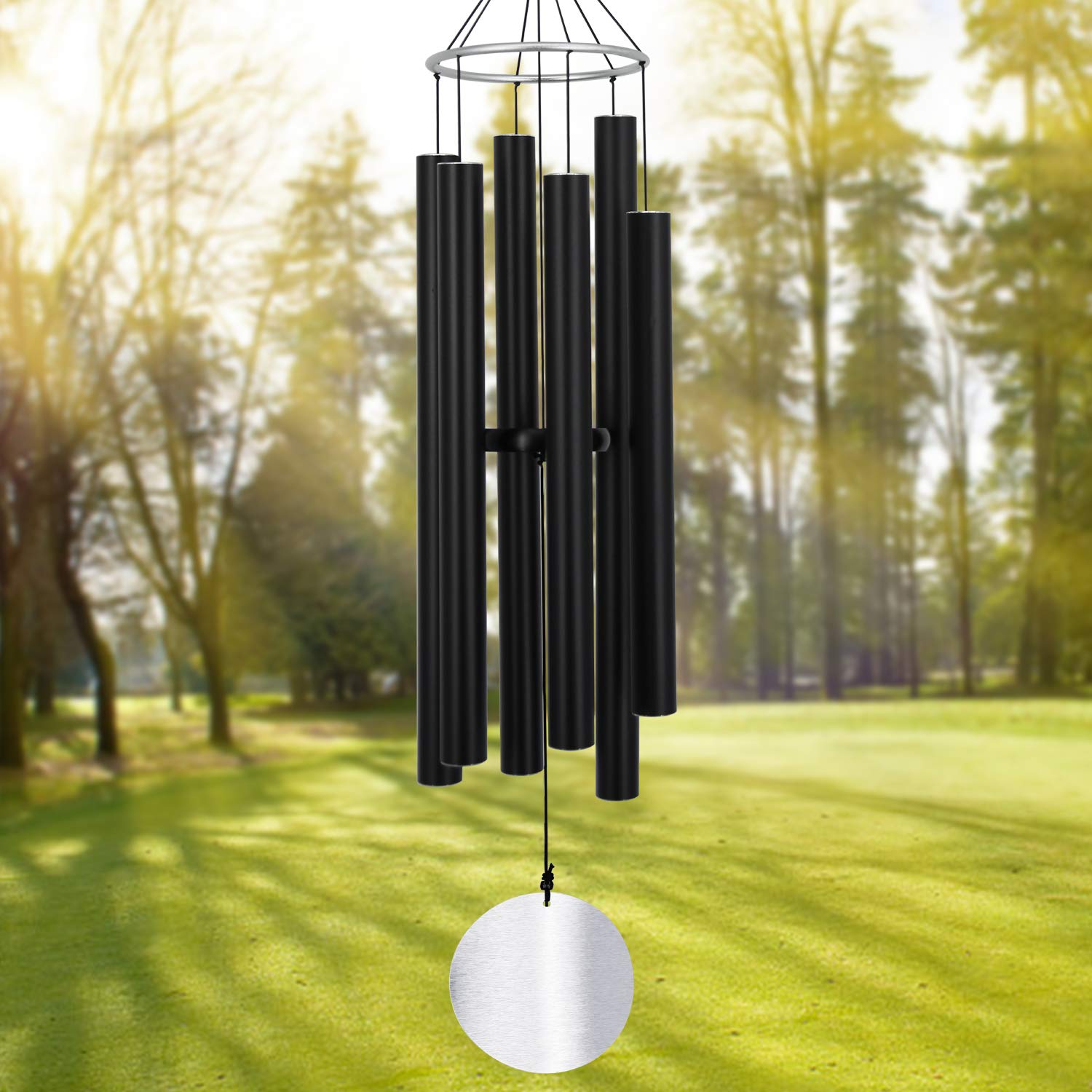 ASTARIN 45 Inch large wind chimes black front view