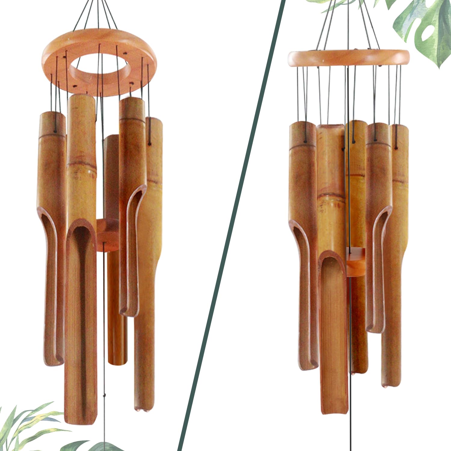 ASTARIN Bamboo Wind Chimes in garden setting