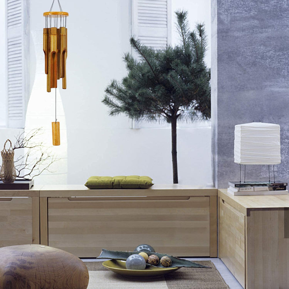 ASTARIN Bamboo Wind Chimes Outdoor 30" from the side