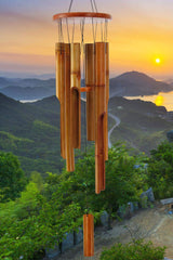 ASTARIN Bamboo Wind Chimes Outdoor 38-inch brown model front view