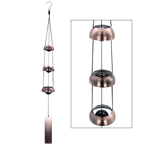 ASTARIN Copper Wind Chimes hanging outdoors in a garden