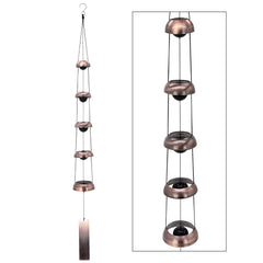 ASTARIN Copper Wind Chimes with five bells front view