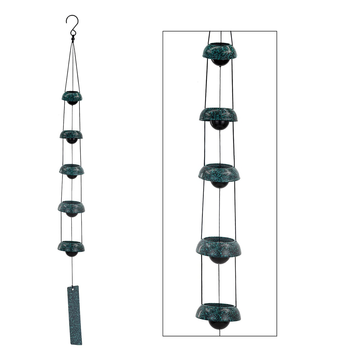 ASTARIN Temple Wind Chimes with five bells in outdoor setting