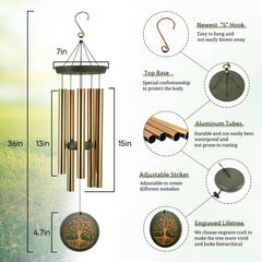 ASTARIN Tree of Life Wind Chime hanging outdoors in a garden