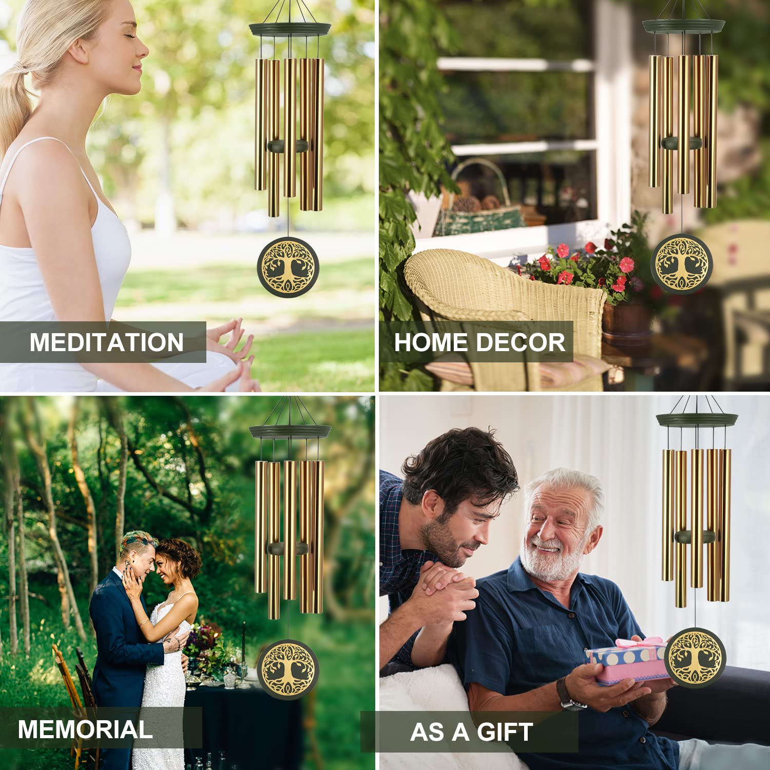 ASTARIN Tree of Life Wind Chime in outdoor setting
