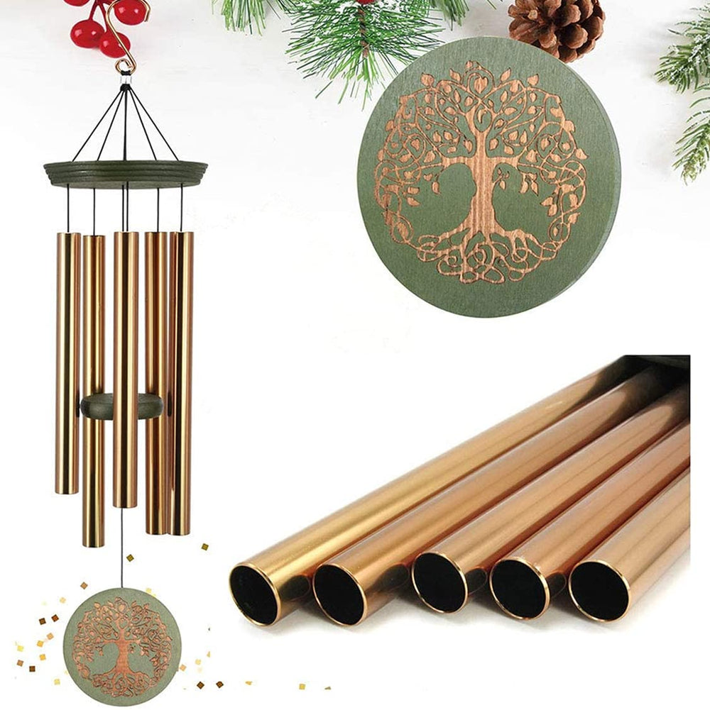ASTARIN Tree of Life Wind Chimes 36 inches golden front view