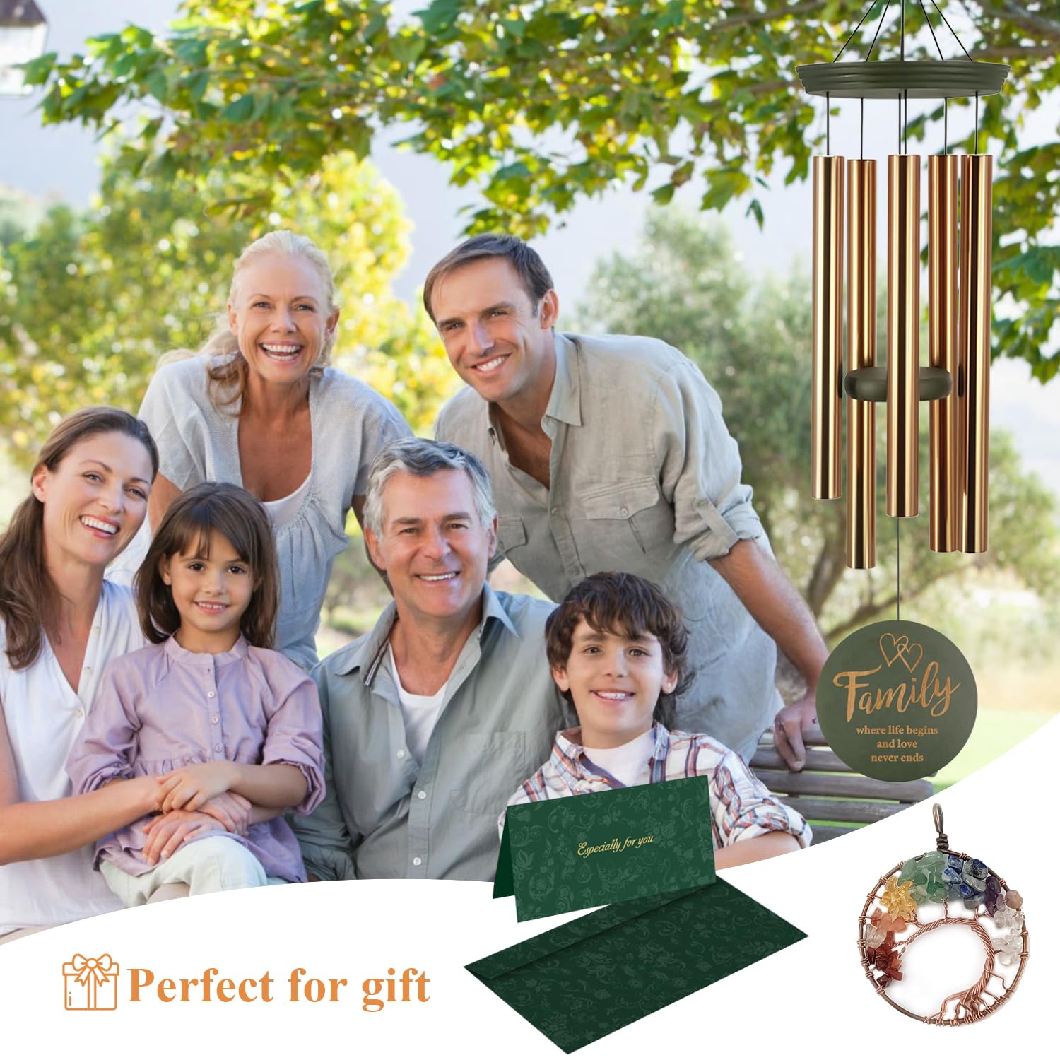 ASTARIN Tree of Life Wind Chimes 36in hanging outdoors