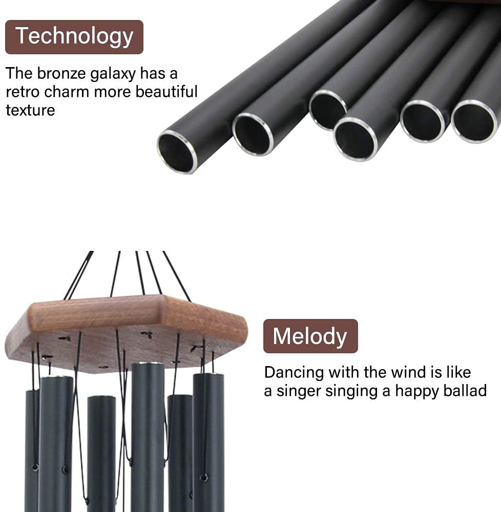 ASTARIN wind chime close-up showcasing black finish