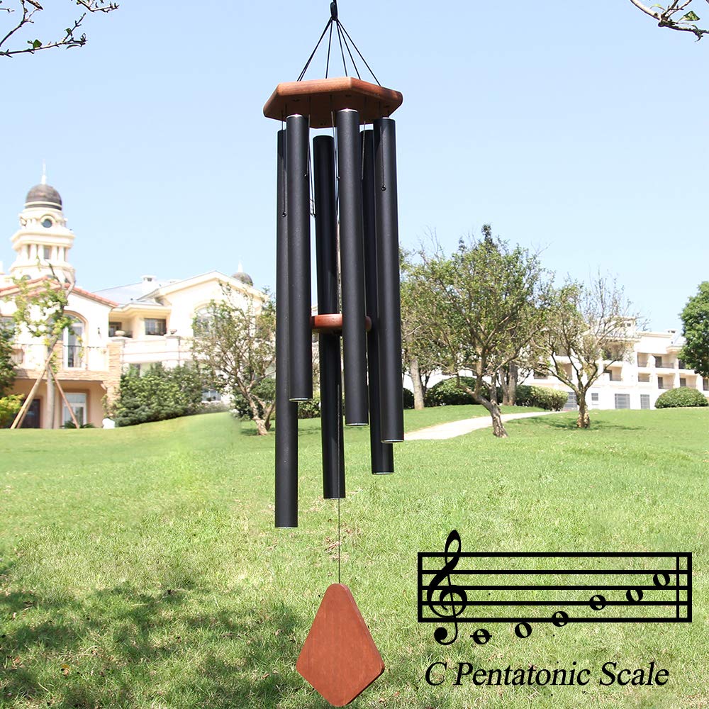 ASTARIN wind chime displayed on a porch with plants