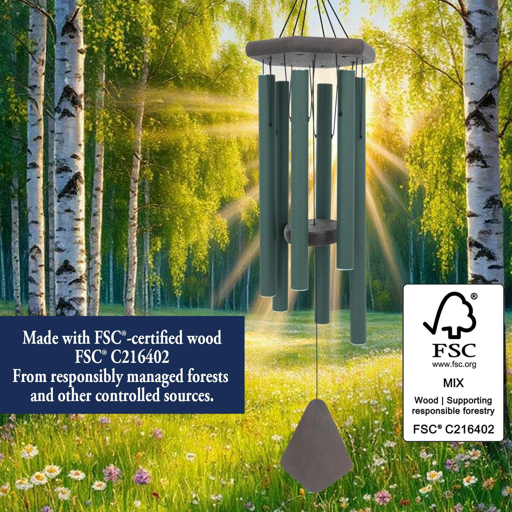 ASTARIN wind chime hanging near a garden hook