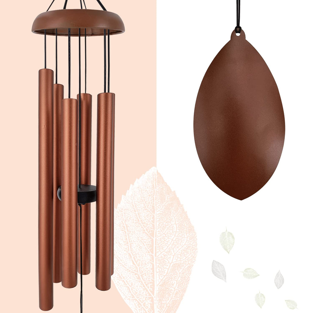 ASTARIN Wind Chimes 36 Inch Red Copper front view