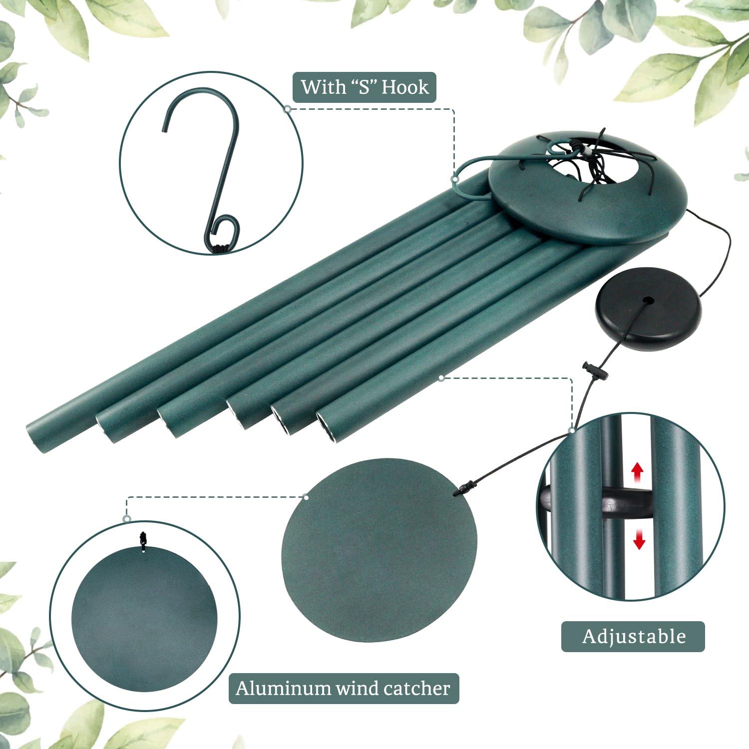 ASTARIN wind chimes close-up of adjustable bell