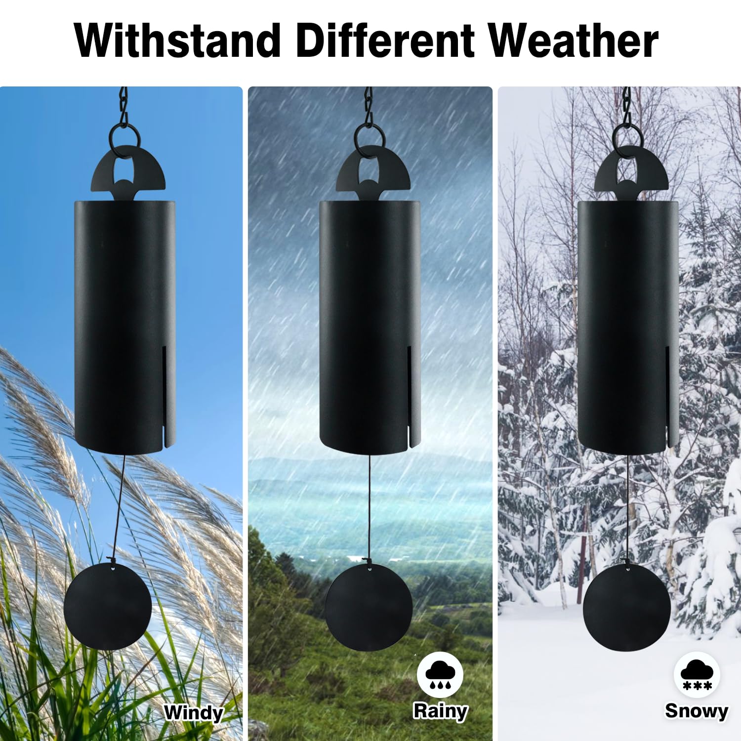 ASTARIN wind chimes displayed in a garden setting