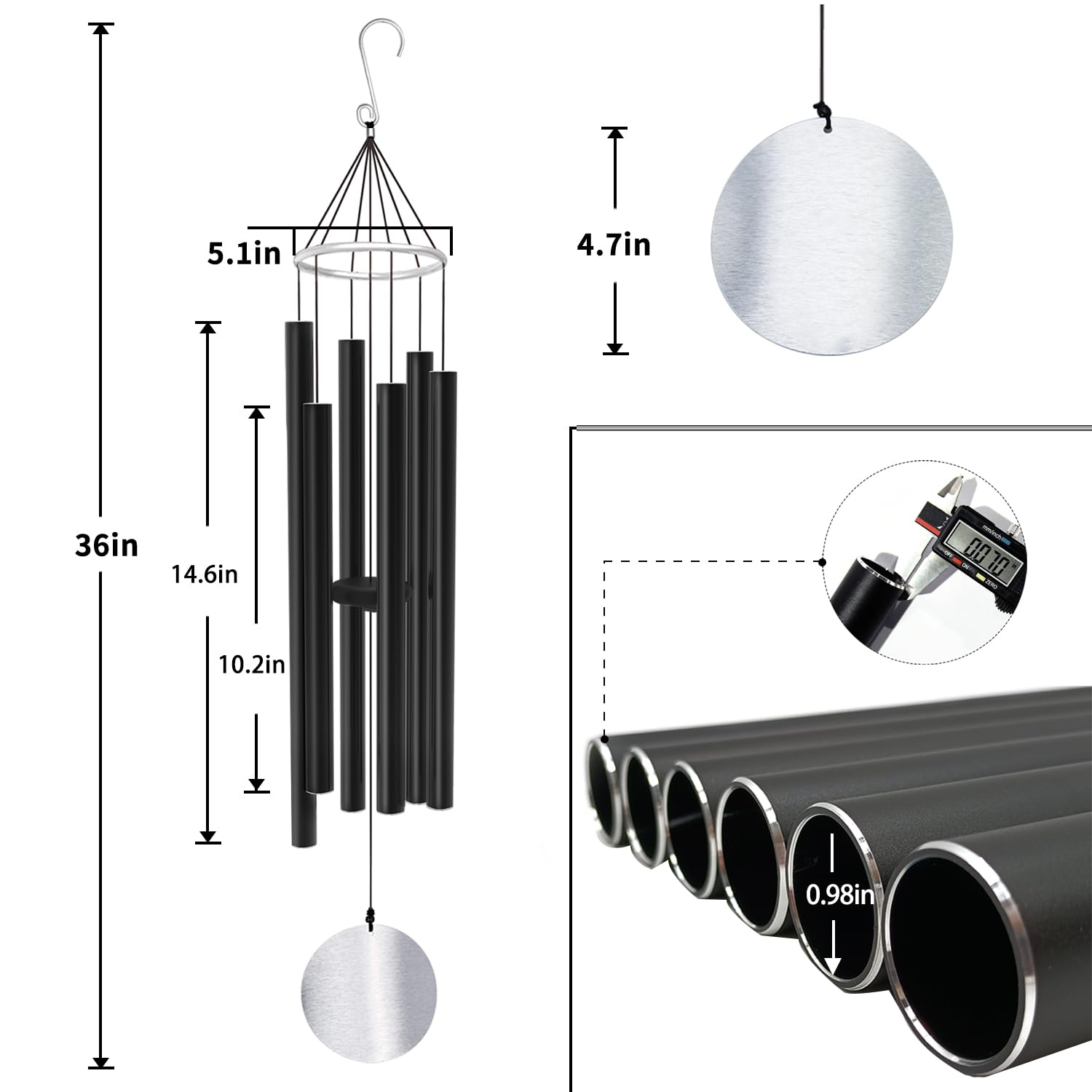 ASTARIN Wind Chimes featuring deep tone sound quality