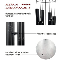 ASTARIN wind chimes hanging in a garden setting