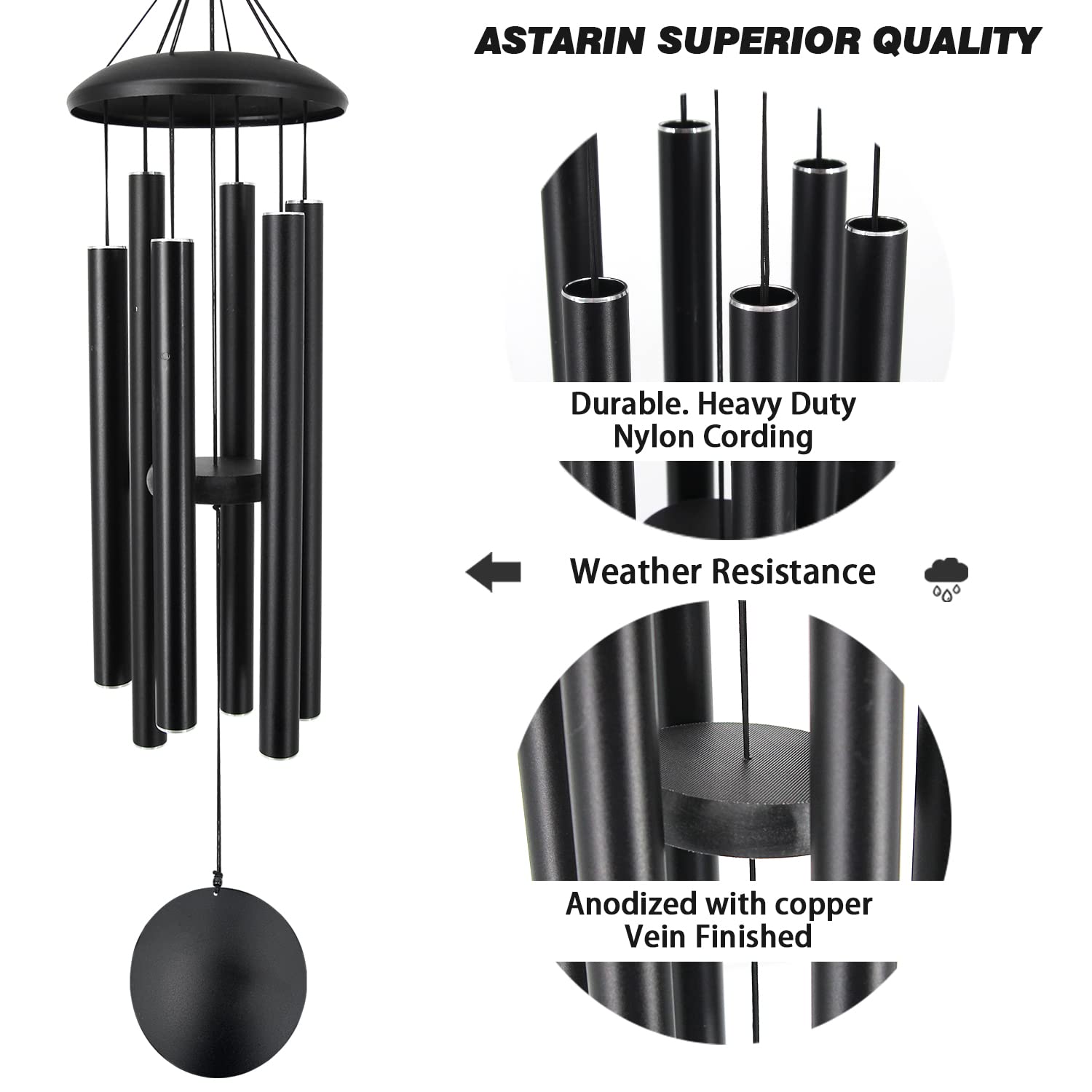 ASTARIN wind chimes in a garden setting