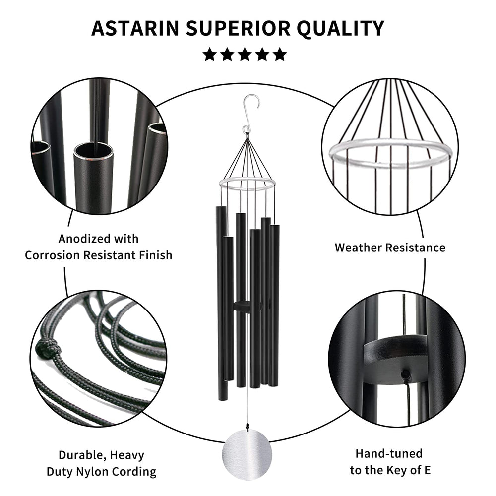 ASTARIN Wind Chimes showing six hand-tuned aluminum tubes
