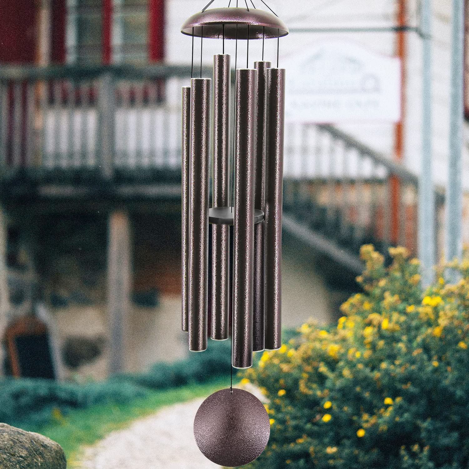 ASTARIN wind chimes showing the heavy-duty nylon cording and hook