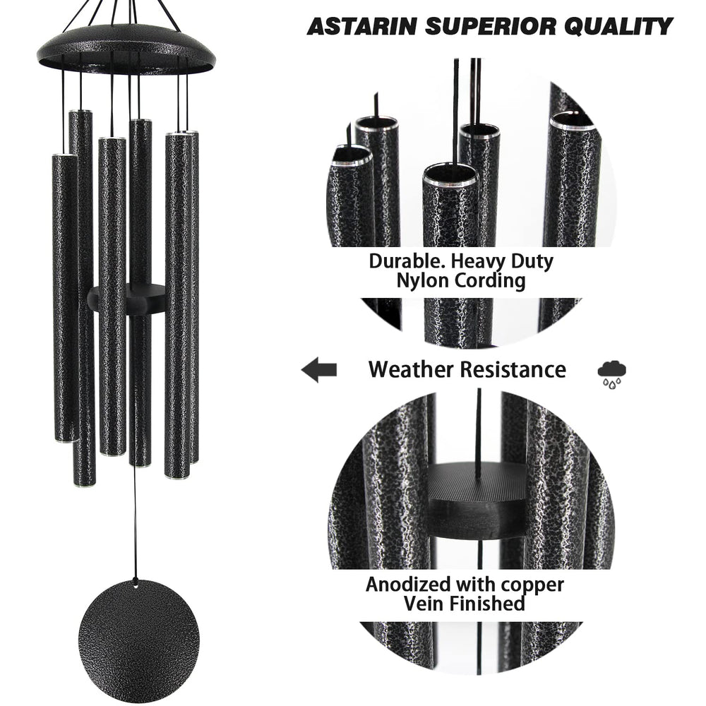 ASTARIN wind chimes showing the longest tube measuring 16 inches