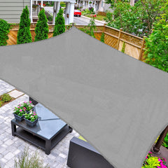 AsterOutdoor 8' x 12' Sun Shade Sail gray front view