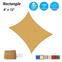 AsterOutdoor Sun Shade Sail 8' x 12' Sand installation setup