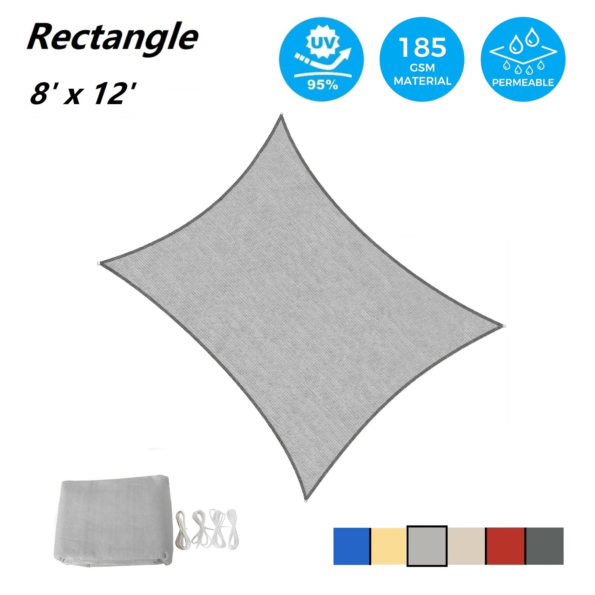 AsterOutdoor Sun Shade Sail gray installation example