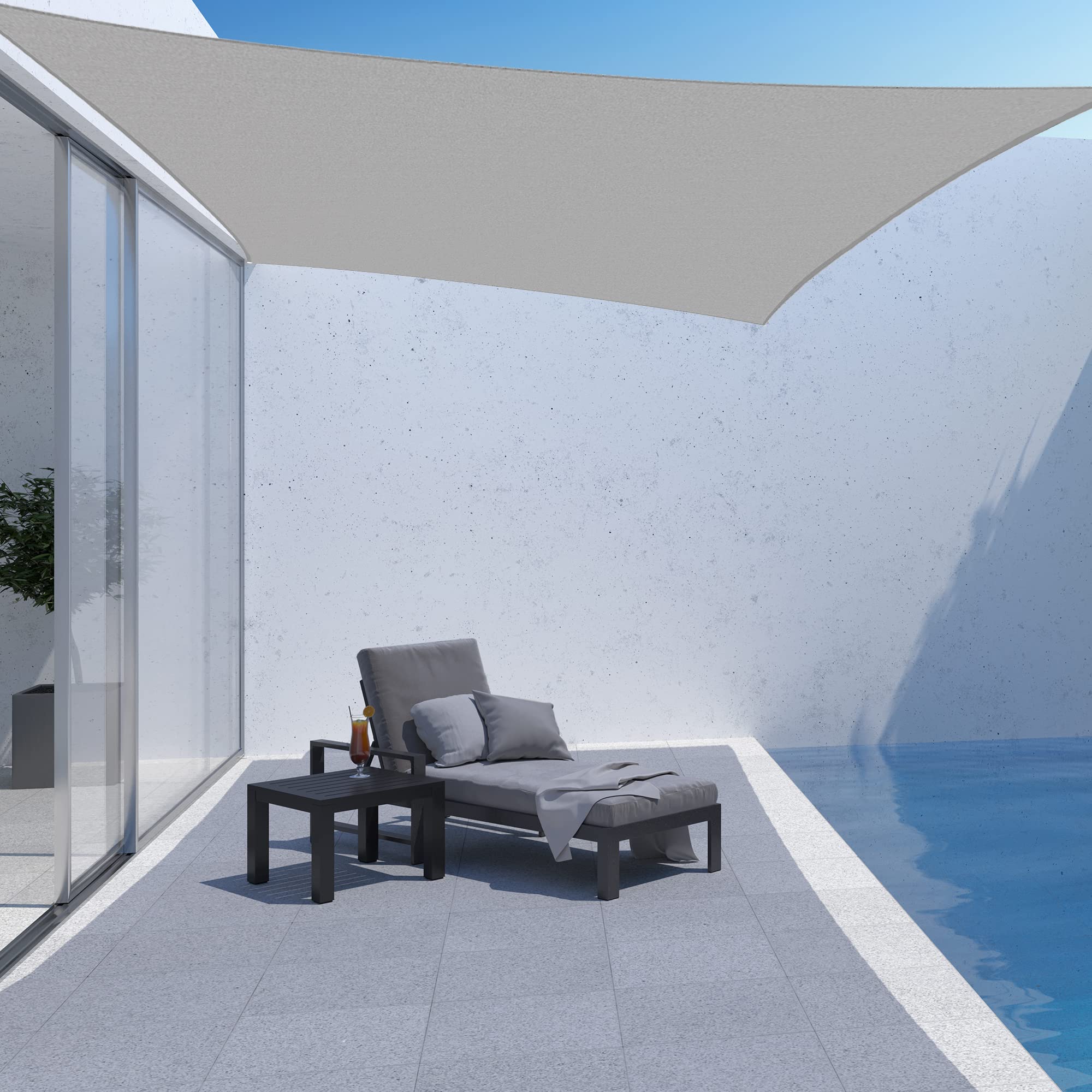 AsterOutdoor Sun Shade Sail in backyard setting
