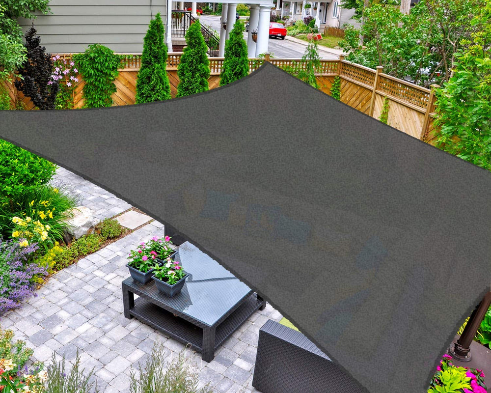 AsterOutdoor Sun Shade Sail Rectangle 10' x 10' in Graphite
