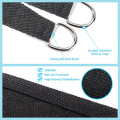 AsterOutdoor Sun Shade Sail Rectangle 6' x 10' Graphite in outdoor setting