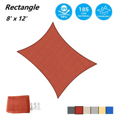AsterOutdoor Sun Shade Sail Rectangle 8' x 12' attached to patio structure