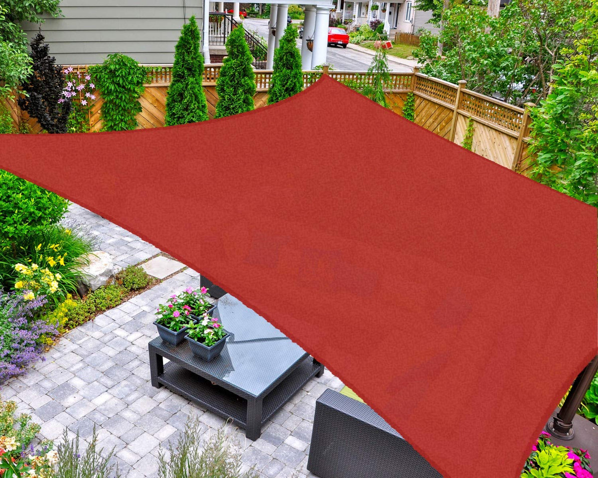 AsterOutdoor Sun Shade Sail Rectangle 8' x 12' Terra front view