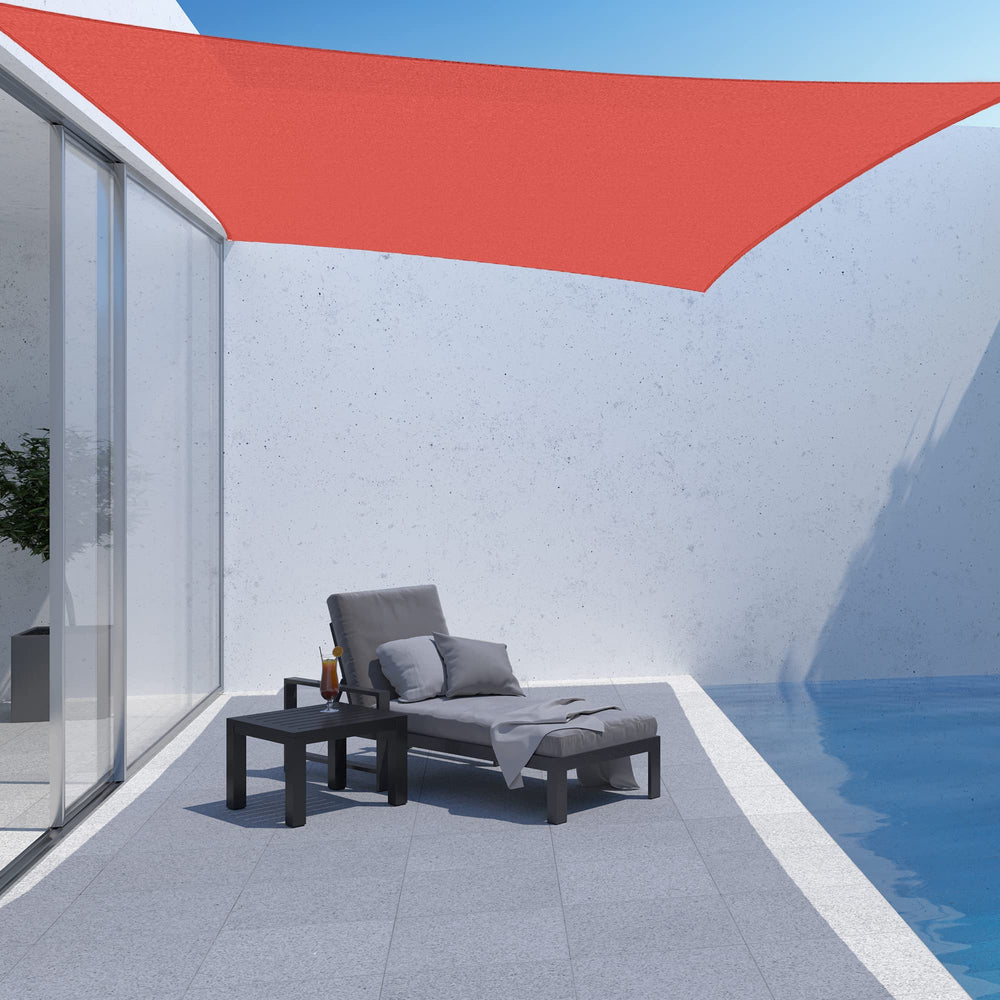 AsterOutdoor Sun Shade Sail Rectangle 8' x 12' with installation ropes