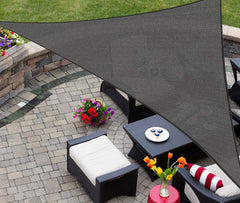 AsterOutdoor Sun Shade Sail Triangle 16' in graphite front view